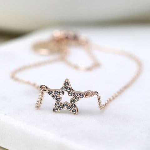 ROSE GOLD STAR CRYSTAL BRACELET