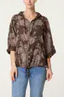 ROSES PRINT COTTON HOODED TOP