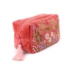 SALMON PINK VELVET MEADOW WASHBAG