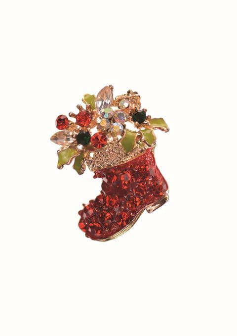 SANTA BOOT BROOCH
