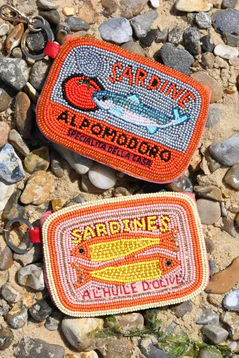 SARDINE BEADED KEYRING POUCH