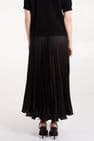 SATIN PLEATED MAXI SKIRT BLACK