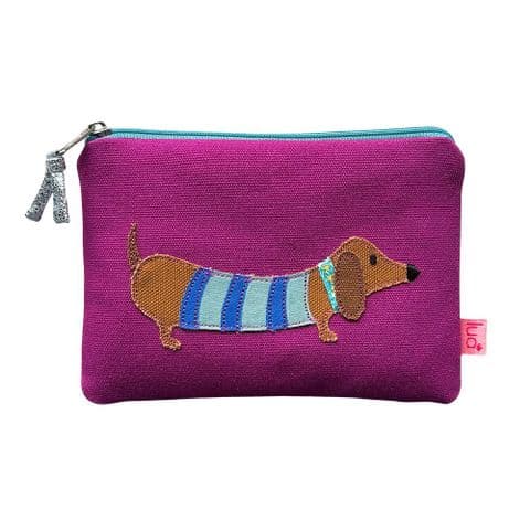 SAUSAGE DOG PURSE IN CERISE