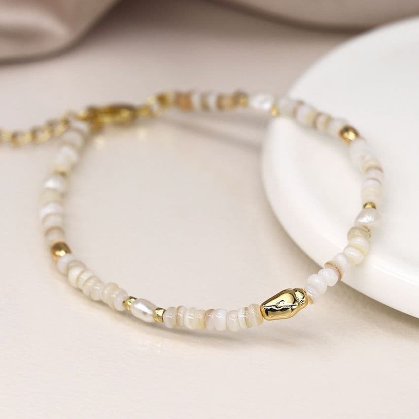 SEED PEARL & FAUX GOLD BEADS BLET