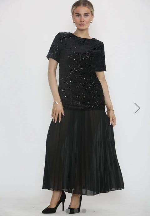 SEQUIN DRESS BLK