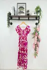 SHADOW PRINT BUTTON DETAIL MAXI