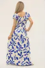 SHADOW PRINT BUTTON DETAIL MAXI