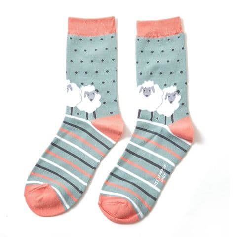 SHEEP FRIENDS SOCKS AQUA