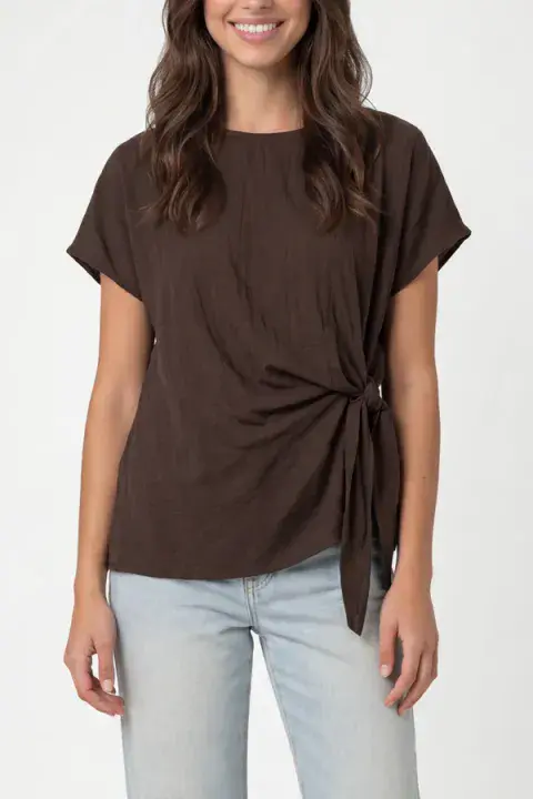 SIDE KNOT SHORT SLEEVE TOP