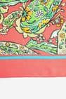 SILK TEXTURED PAISLEY PRINT SCARF CORAL
