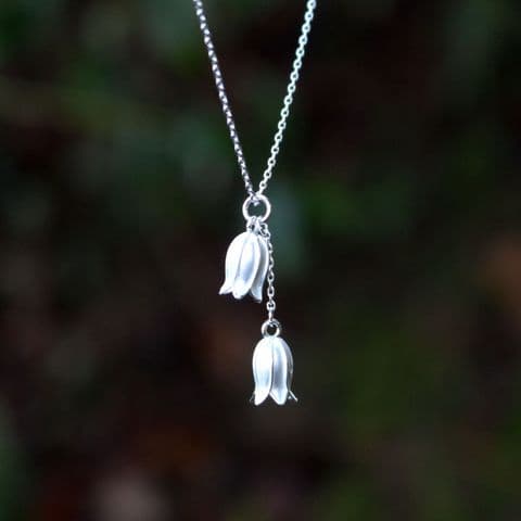 SILVER BLUEBELL PENDANT NECKLACE