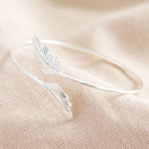 Silver Feather Bangle