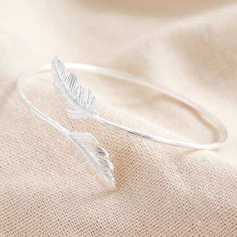 Silver Feather Bangle