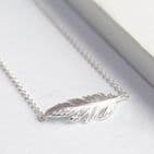 SILVER FEATHER NECKLACE
