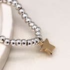 SILVER PLATE BEAD BLET W STAR