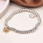 SILVER PLATE BEAD BLET W STAR