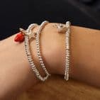 SILVER PLATE BEAD BLET W STAR