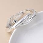 SILVER PLATE CROSSOVER HINGED BANGLE
