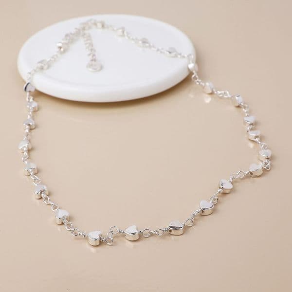SILVER PLATE MULTI HEART NECKLACE
