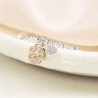 SILVER PLATED CRYSTAL HEART & GOLDEN PAW CHARM BLET