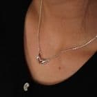 SILVER PLATED HEART HANDS NECKLACE