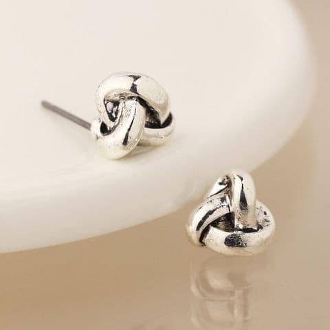 SILVER PLATED INFINITY KNOT EARRINGS