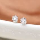 SILVER PLATED STRAWBERRY & FLOWER TRIPLE STUD SET