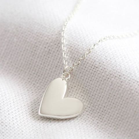 SILVER PUFFED HEART NECKLACE