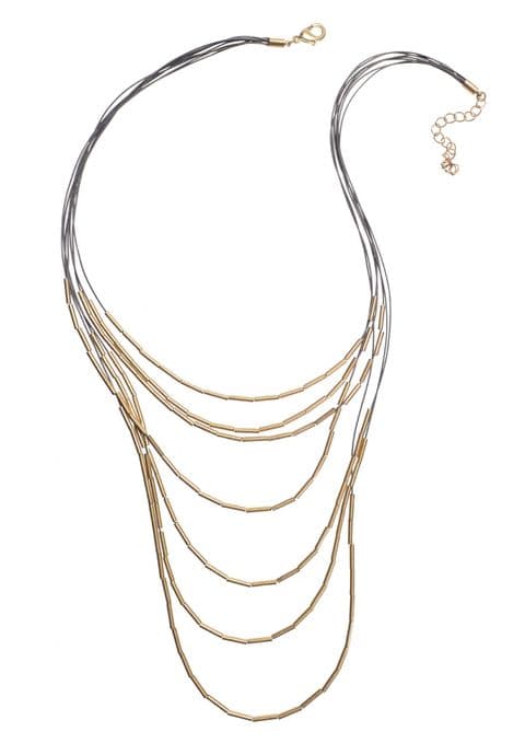 SIX LAYER NECKLACE GREY
