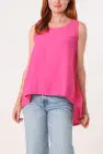 SLEEVELESS SCOOP NECK TOP W/ BACK BUTTONS