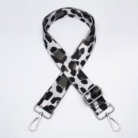 SLIM LEOPARD WHITE STRAP SILVER
