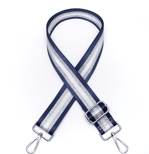 SLIM NAVY/ SILVER STRIPE STRAP SILVER