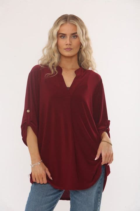 SLINKY V-NECK BLOUSE BLOUSE