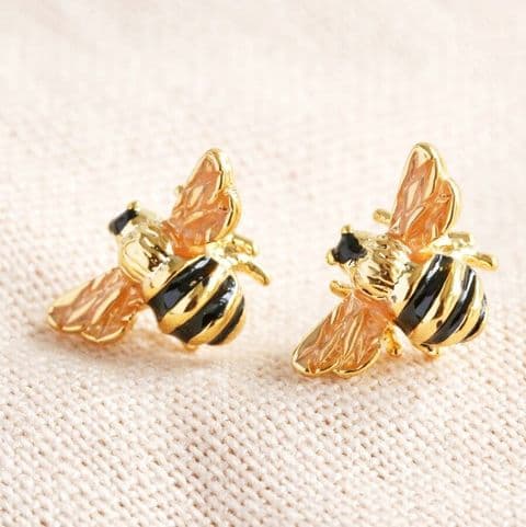 SMALL BEE STUD EARRINGS GOLD
