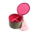 SMOKY SAGE VELVET FLORAL EMBELLISHED TRINKET BOX