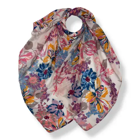 SOFT VINTAGE FLORAL PRINT SCARF IN PINK