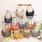 ST TROPEZ SMALL CANVAS HALF MOON CROSSBODY