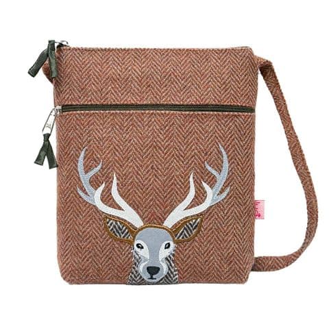 STAG HERRINGBONE MESSENGER BAG