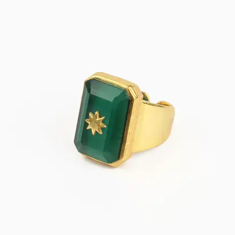 STATEMENT RING GREEN MONALISA
