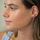 STERLING SILVER ENAMEL STRAWBERRY EARRINGS