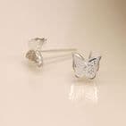 STERLING SILVER FOIL TEXTURE BUTTERFLY STUDS