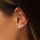 STERLING SILVER FOIL TEXTURE BUTTERFLY STUDS