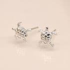 STERLING SILVER MINI TURTLE EARRINGS