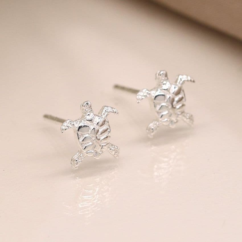 STERLING SILVER MINI TURTLE EARRINGS