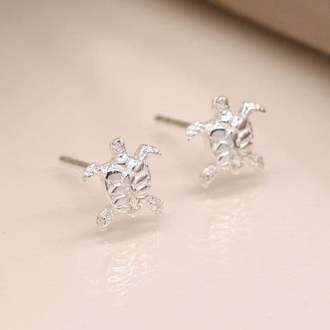 STERLING SILVER MINI TURTLE EARRINGS