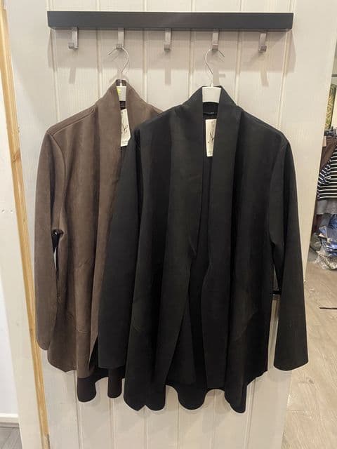 SUEDE STYLE WATERFALL JACKET