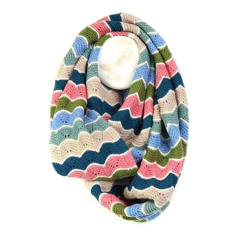 SUMMER SCALLOP KNIT MULTI MIX SNOOD