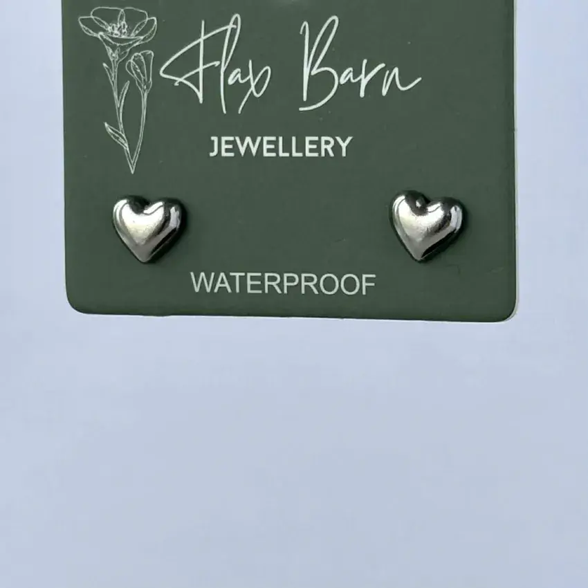 TARNISH RESISTANT HEART STUDS IN SILVER