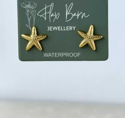 TARNISH RESISTANT STARFISH STUDS IN GOLD