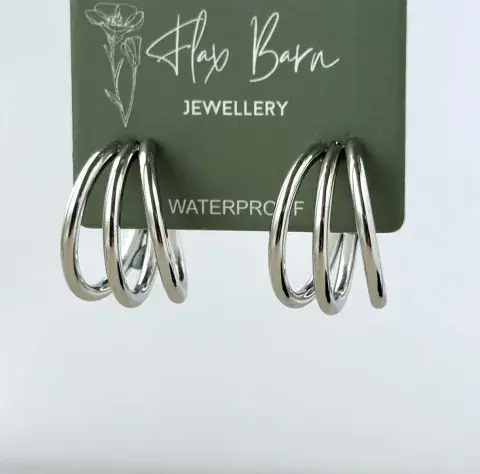 TARNISH RESISTANT TRIO HOOPS IN SILVER